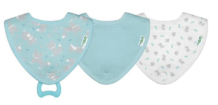 Stay-dry Teether Bibs made from Organic Cotton (3pk)-0/12mo