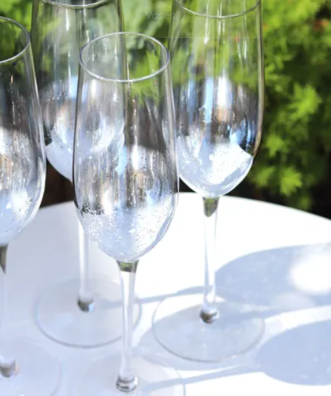 Starry Sky Champagne Flute, silver, set of 4