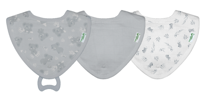 Stay-dry Teether Bibs made from Organic Cotton (3pk)-0/12mo